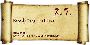 Kozáry Tullia névjegykártya